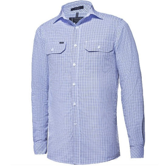 Ritemate Pilbara Mens Yarn Dyed, Check, Dual Pocket, Long Sleeve Shirt - RMPC062-Queensland Workwear Supplies