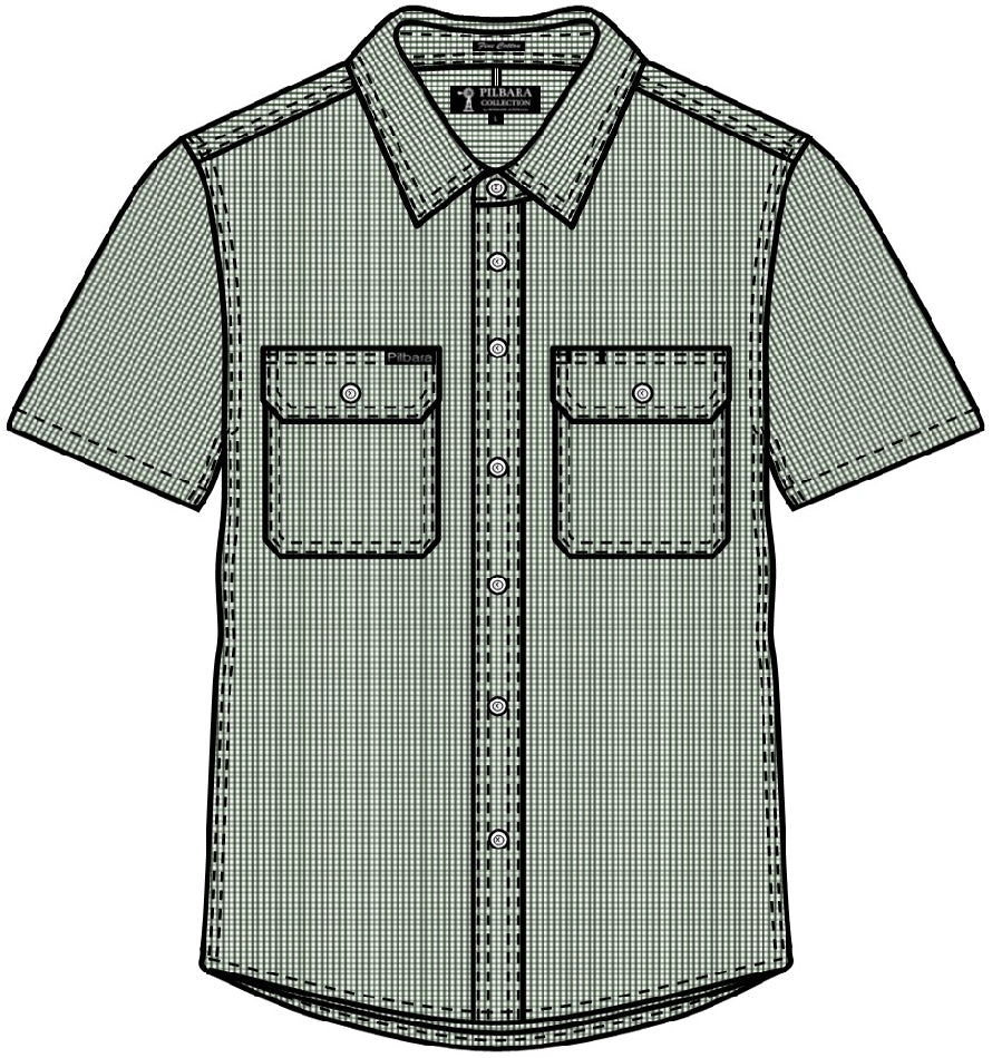 Ritemate Pilbara Mens Yarn Dyed, Check, Dual Pocket, Short Sleeve Shirt - RMPC063S-Queensland Workwear Supplies
