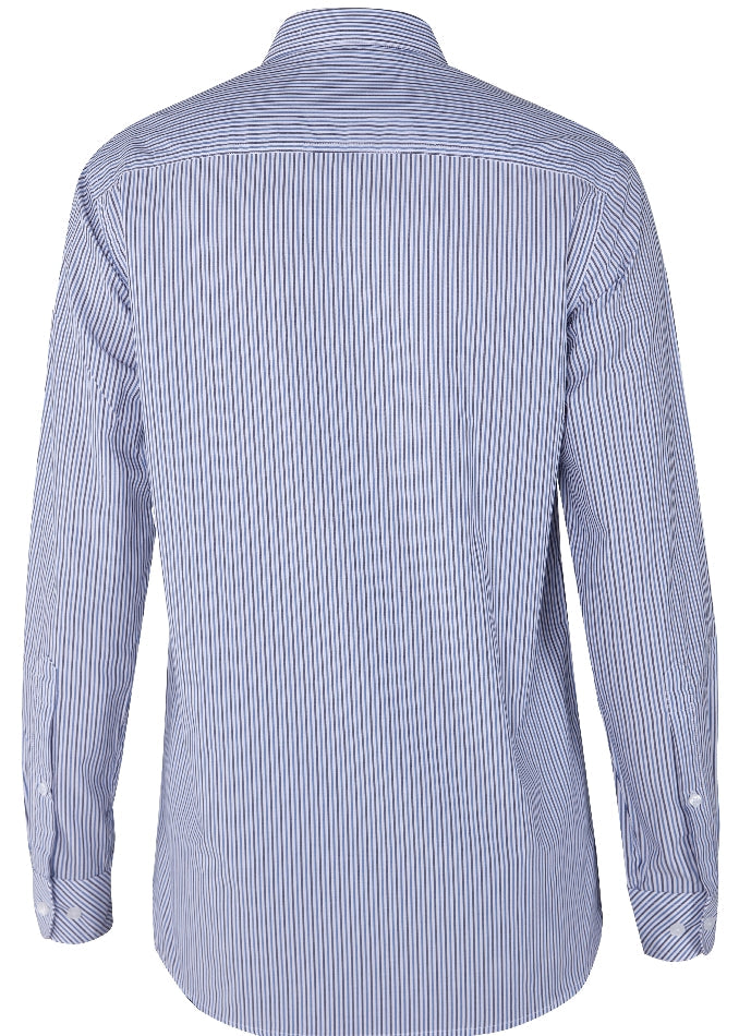 Ritemate Pilbara Mens Yarn Dyed, Stripe, Dual Pocket, Long Sleeve Shirt - RMPC058-Queensland Workwear Supplies