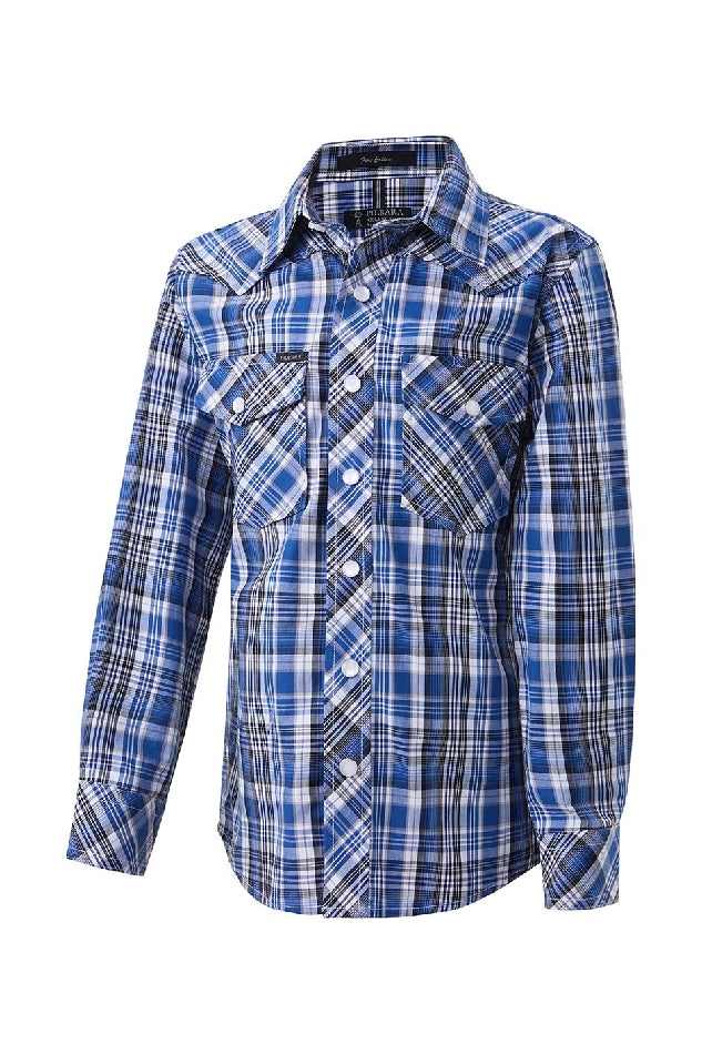 Ritemate Pilbara Western Children's Snap Button Long Sleeve Shirt - RMPW010-Queensland Workwear Supplies