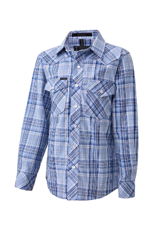Ritemate Pilbara Western Children's Snap Button Long Sleeve Shirt - RMPW010-Queensland Workwear Supplies