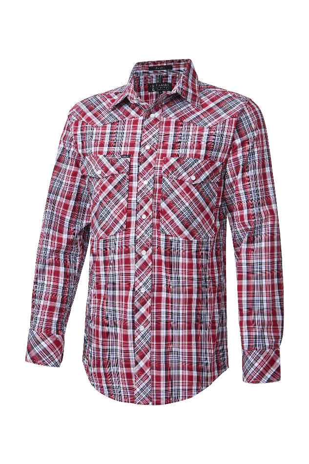 Ritemate Pilbara Western Men's Snap Button Long Sleeve Shirt - RMPW009-Queensland Workwear Supplies