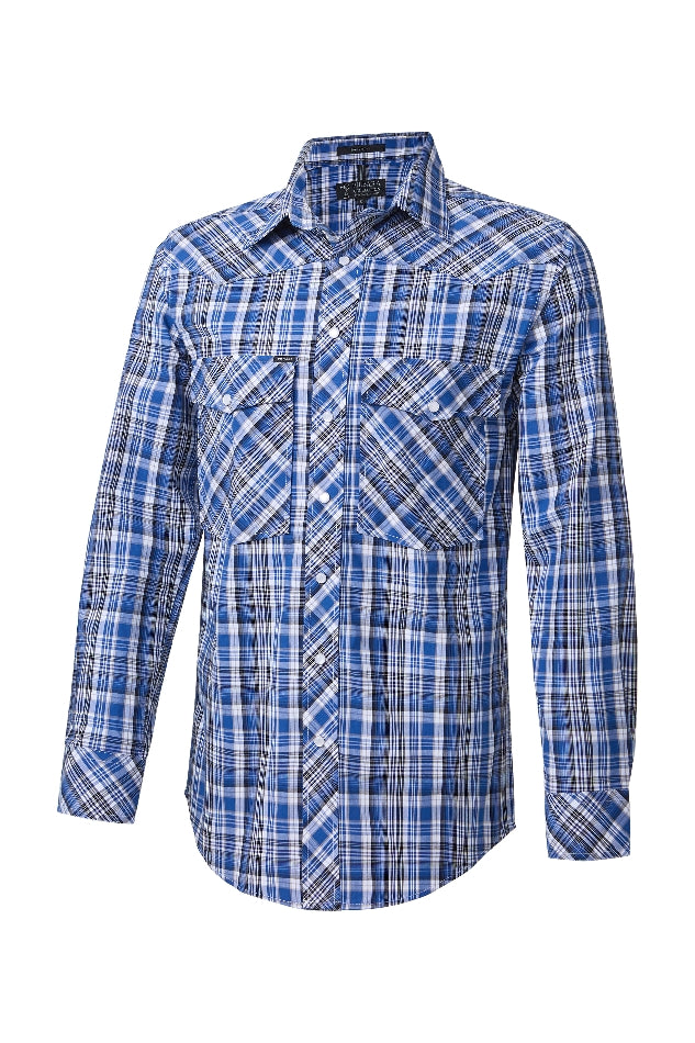 Ritemate Pilbara Western Men's Snap Button Long Sleeve Shirt - RMPW009-Queensland Workwear Supplies