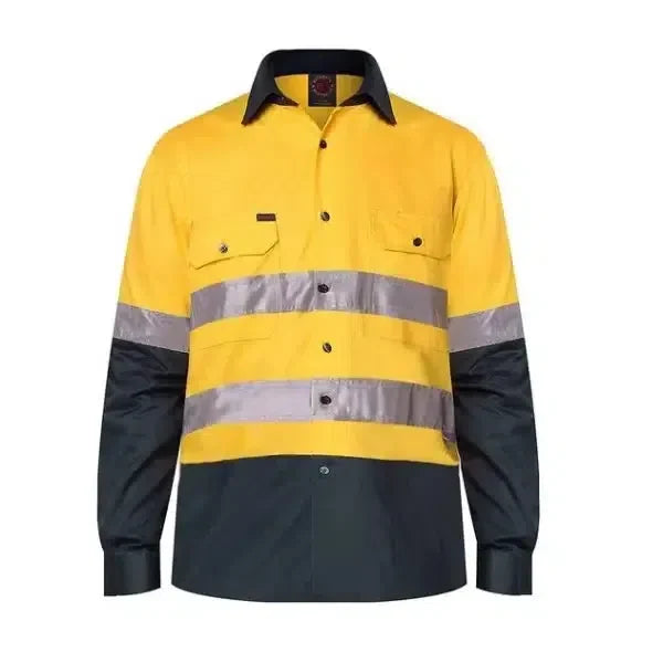 2 Tone Open Front Shirt L/S 50MM Reflective Tape