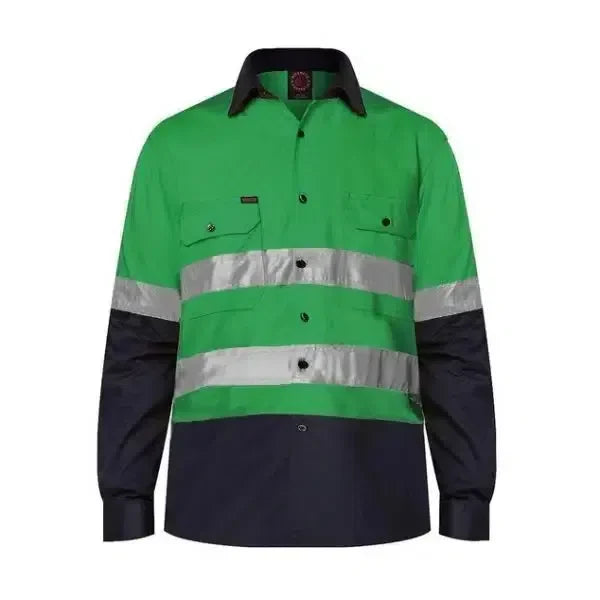 2 Tone Open Front Shirt L/S 50MM Reflective Tape