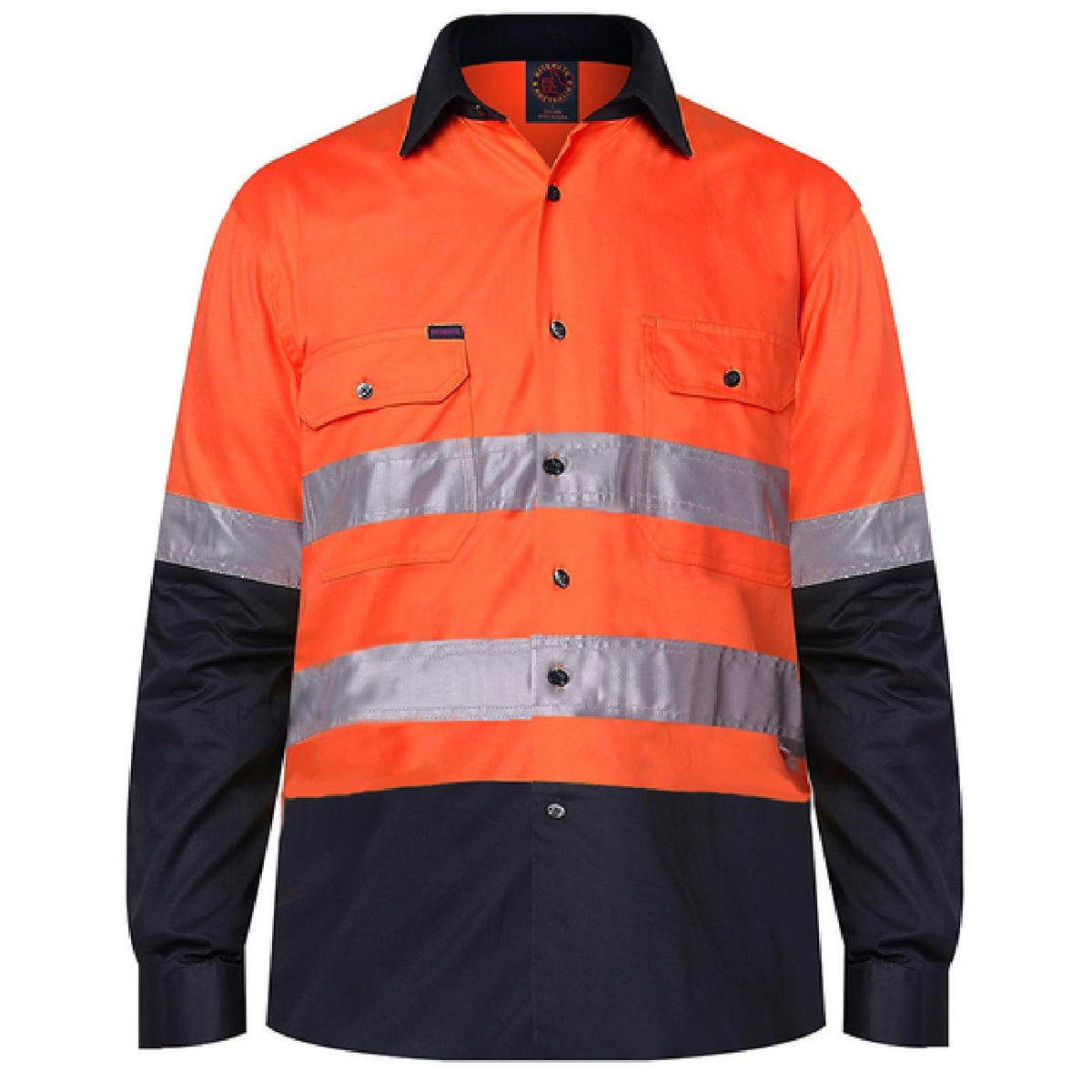 2 Tone Open Front Shirt L/S 50MM Reflective Tape