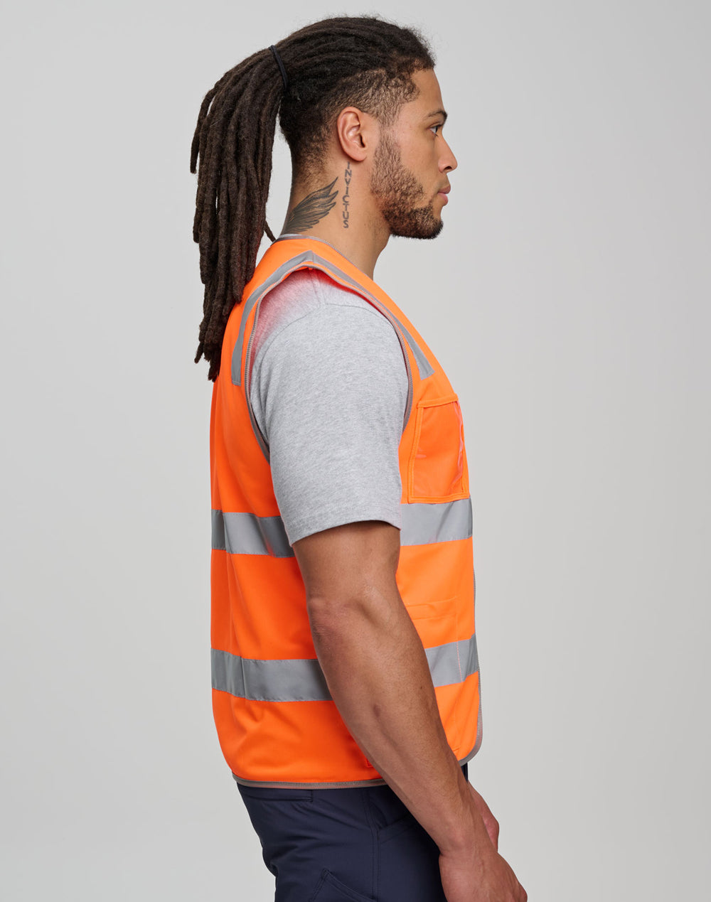 AIW Hi Vis Safety Zip Vest With ID & Utility Pockets - SW04
