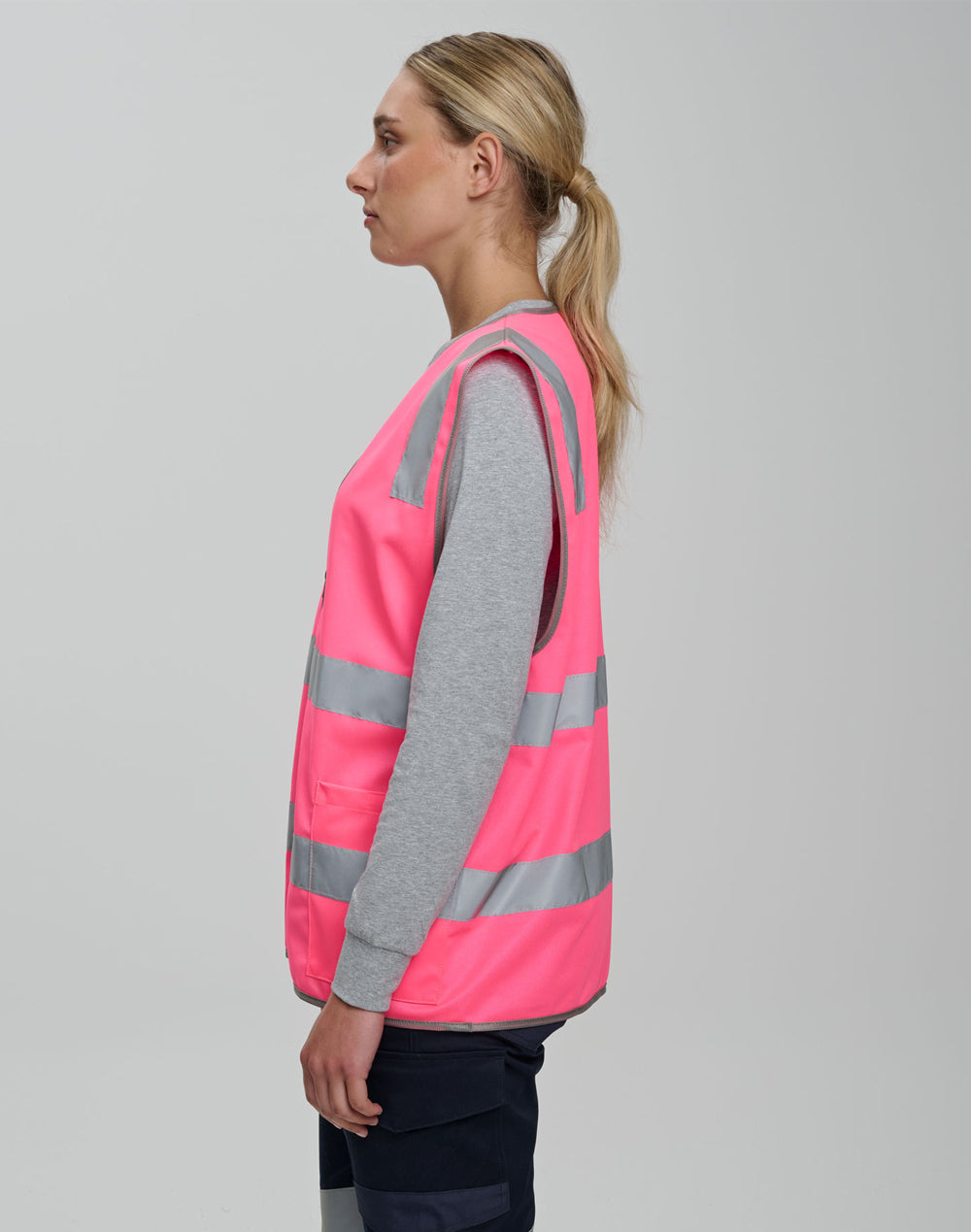 AIW Hi Vis Safety Zip Vest With ID & Utility Pockets - SW04