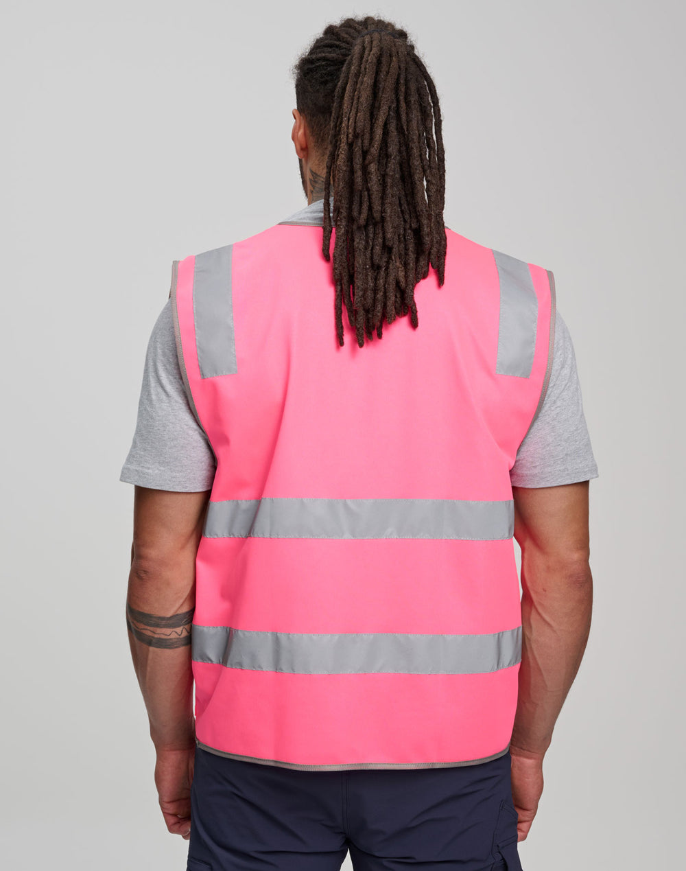 AIW Hi Vis Safety Zip Vest With ID & Utility Pockets - SW04