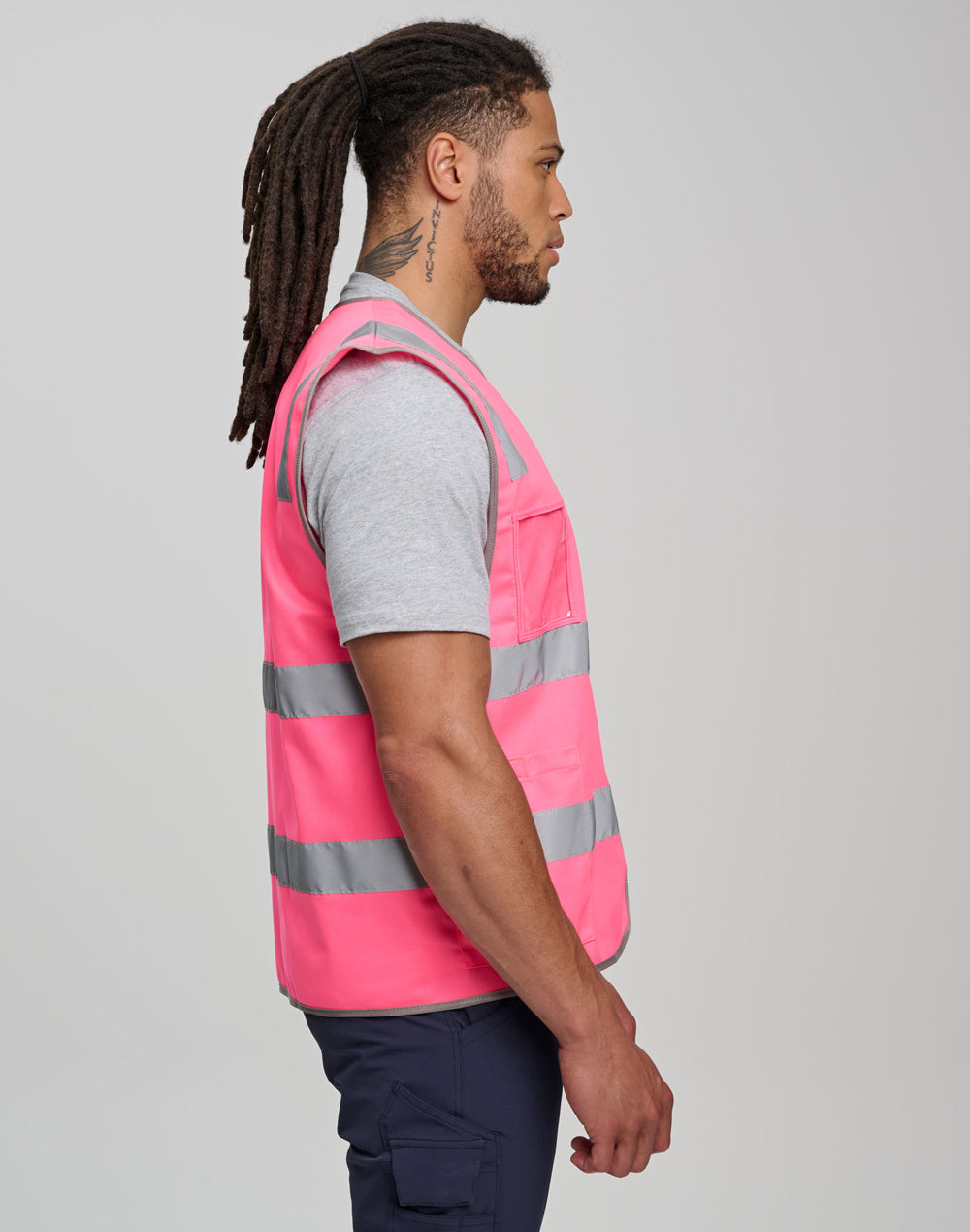 AIW Hi Vis Safety Zip Vest With ID & Utility Pockets - SW04