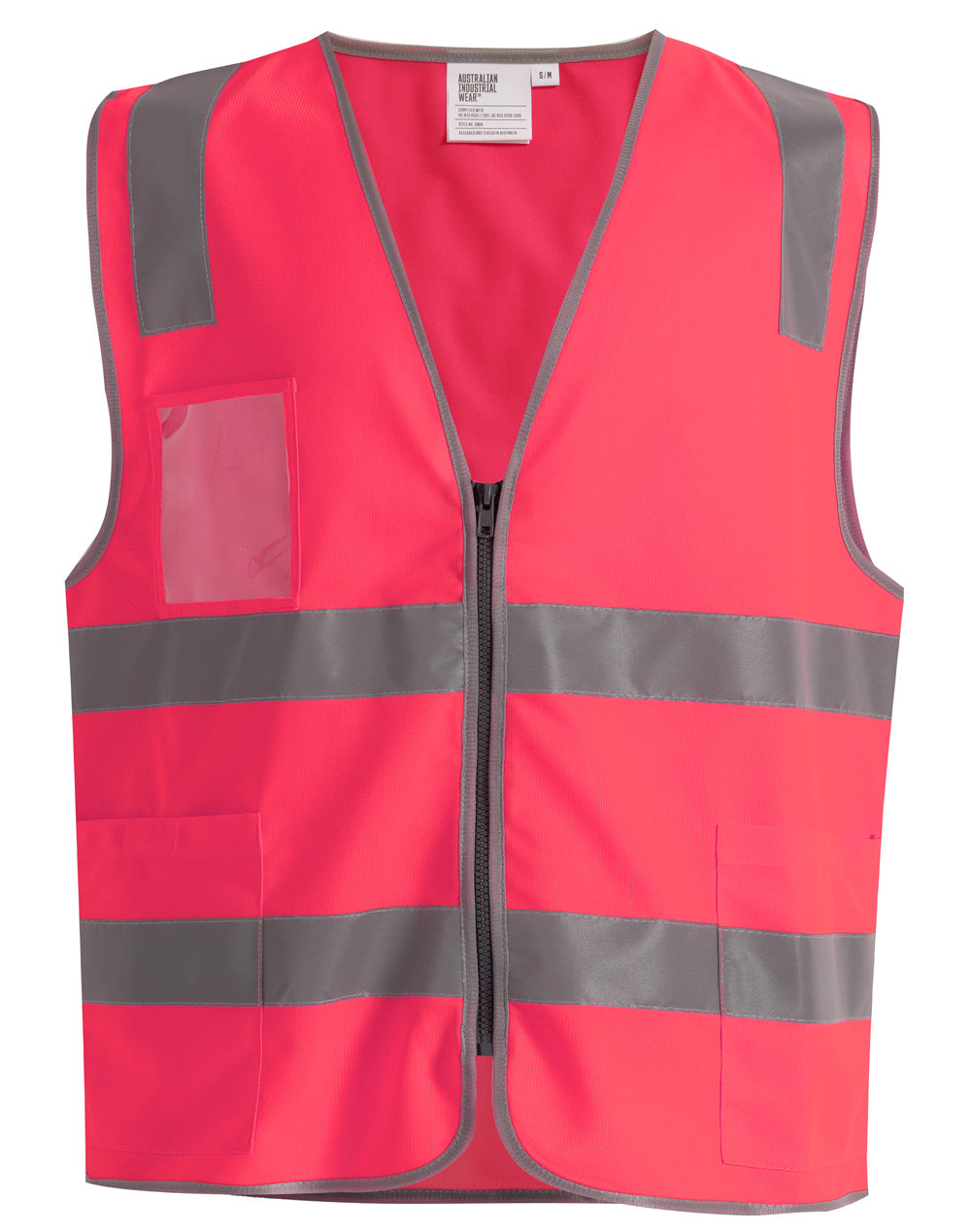 AIW Hi Vis Safety Zip Vest With ID & Utility Pockets - SW04