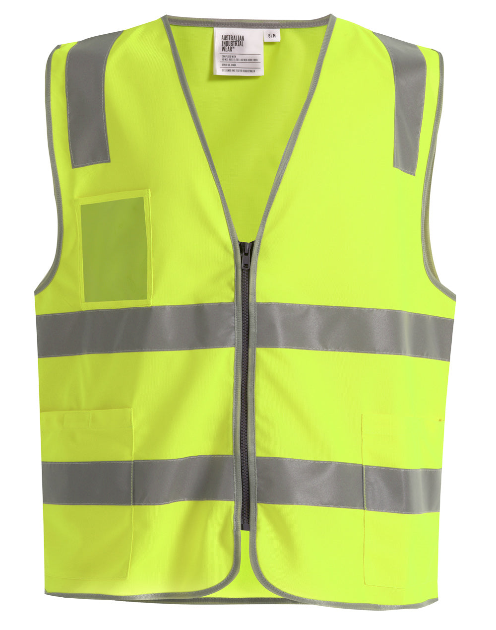 AIW Hi Vis Safety Zip Vest With ID & Utility Pockets - SW04
