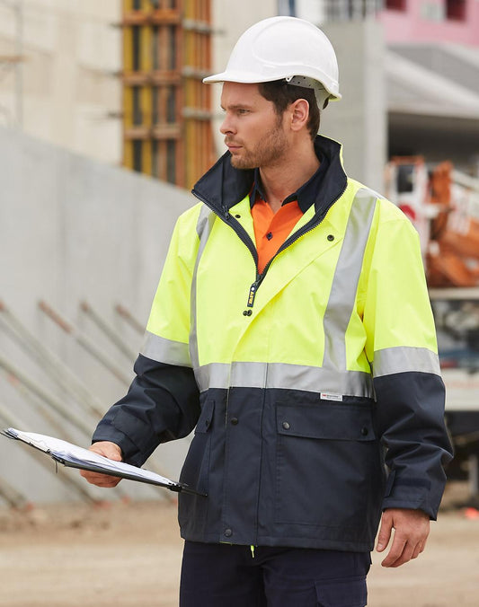 AIW Hi-Vis Two Tone Rain Proof Safety Jacket With 3M Tapes - SW18A