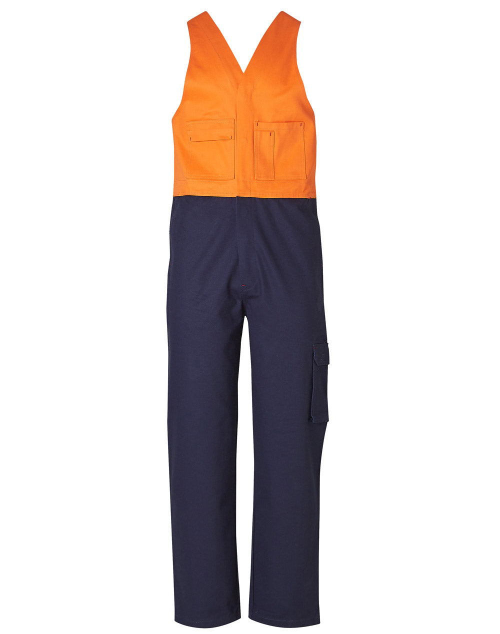 AIW Hi-His Two Tone Men's Cotton Drill Action Back Overall-Stout - SW202