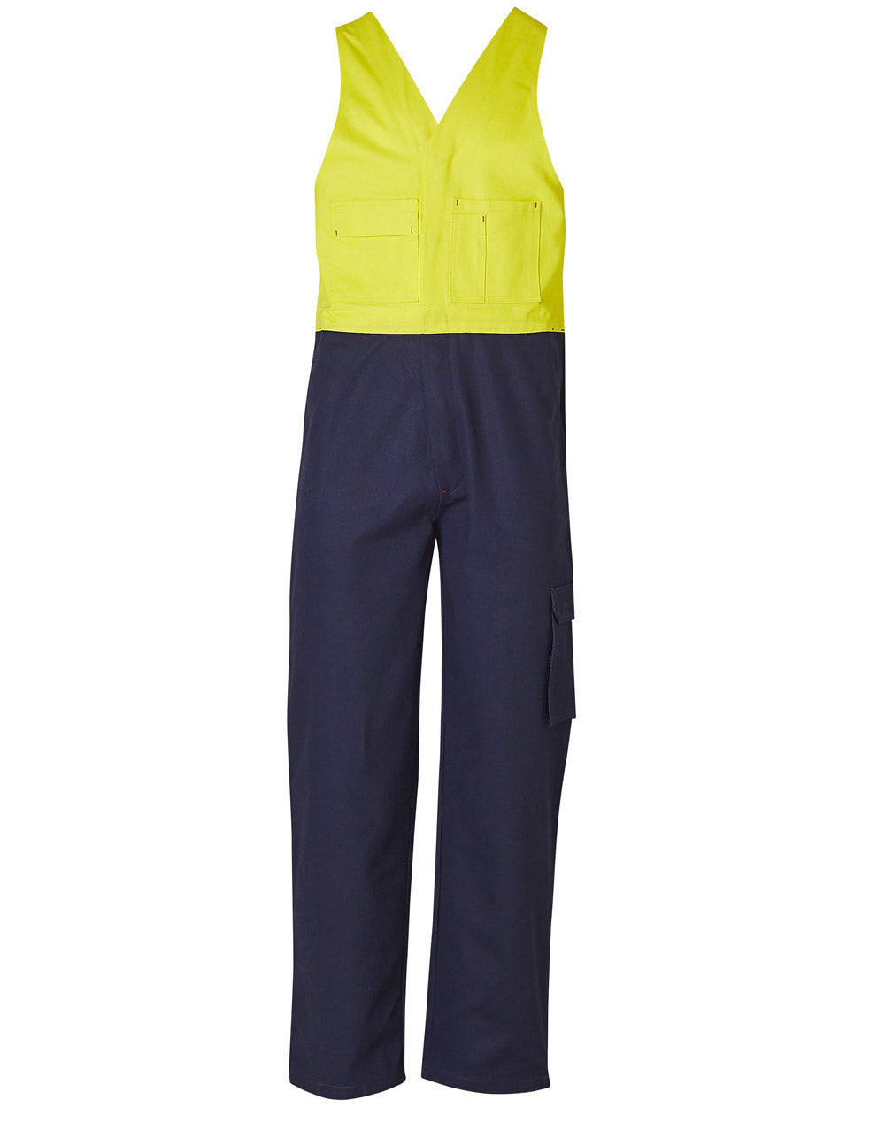 AIW Hi-His Two Tone Men's Cotton Drill Action Back Overall-Stout - SW202