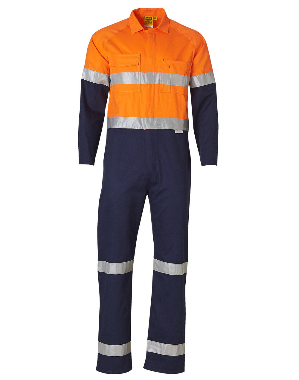 AIW Hi-Vis Men's Light Weight Cotton Coverall with 3M Tape-Regular - SW207