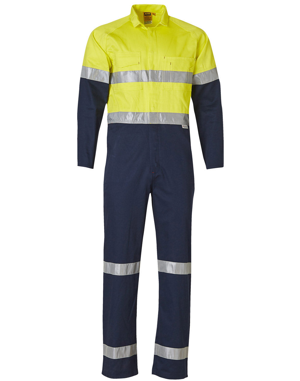 AIW Hi-Vis Men's Light Weight Cotton Coverall with 3M Tape-Regular - SW207