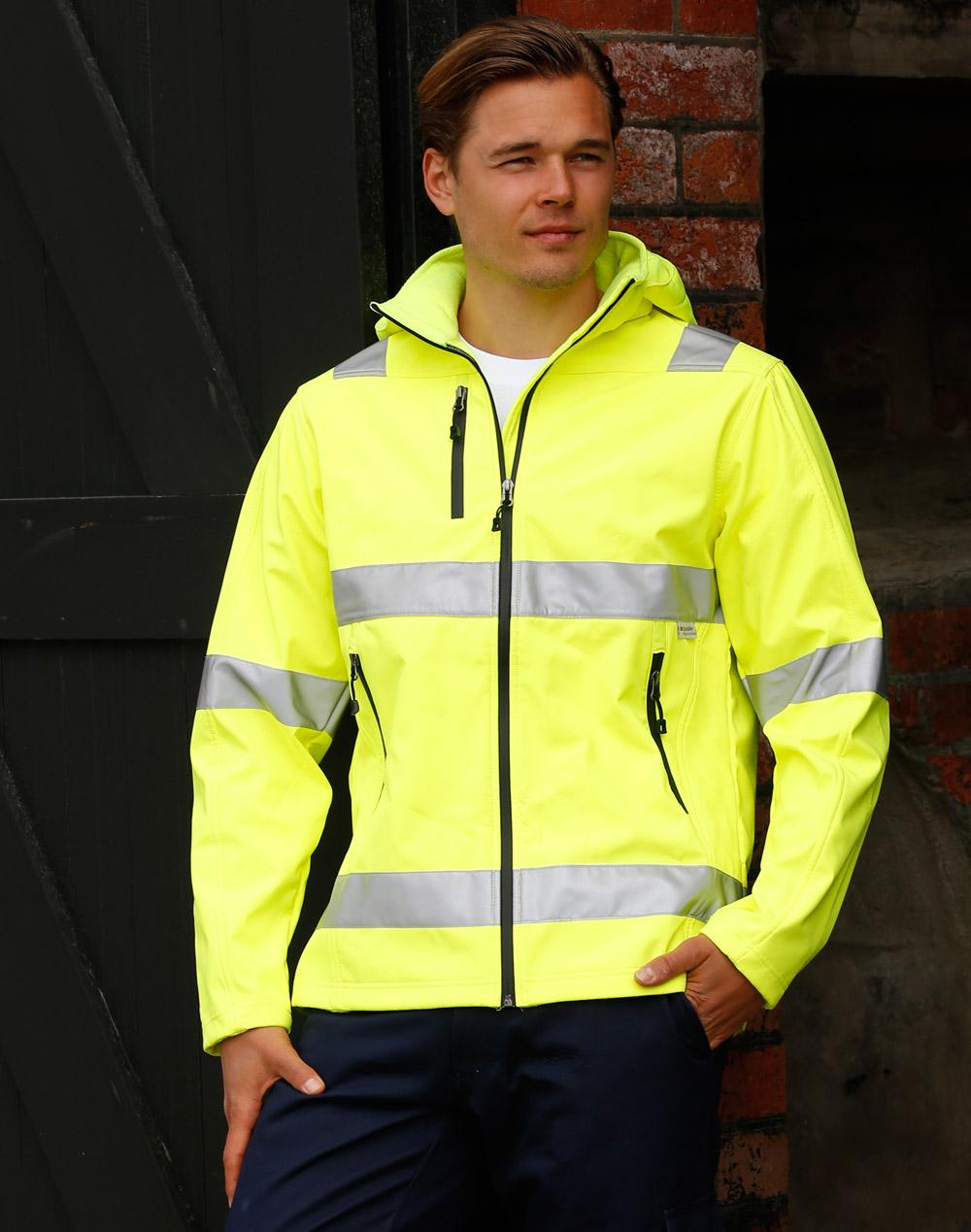 AIW Hi-Vis Softshell Hooded Jacket With 3M Tape - SW30