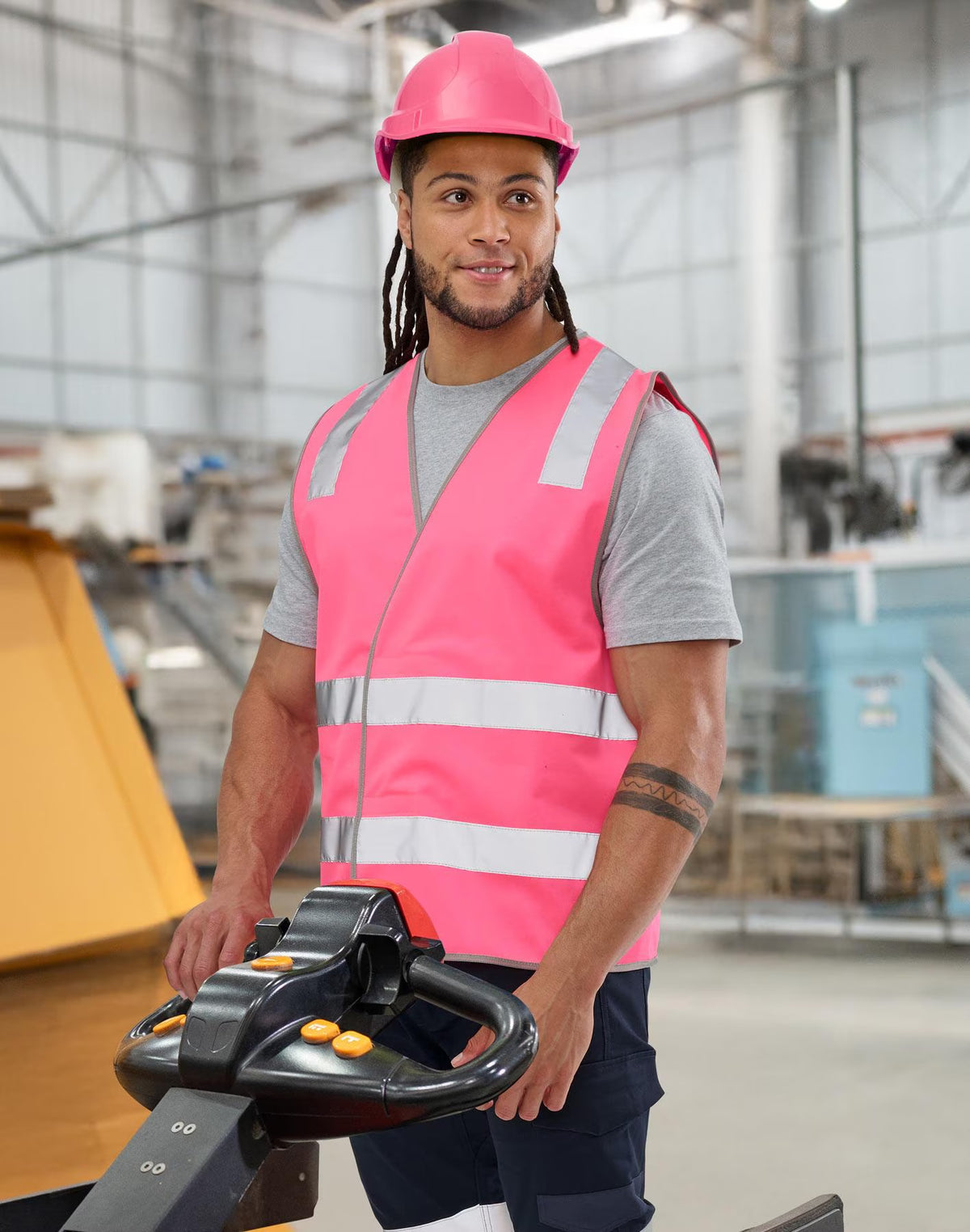AIW Hi Vis Safety Zip Vest With ID & Utility Pockets - SW04