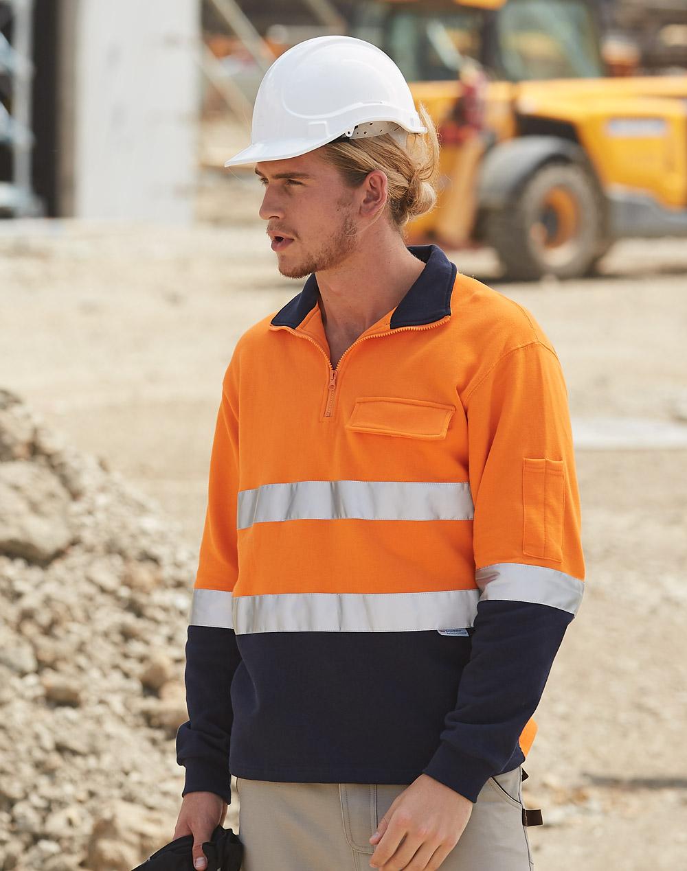 AIW Hi-Vis Two Tone Cotton Fleecy Sweat With 3M tapes - SW48