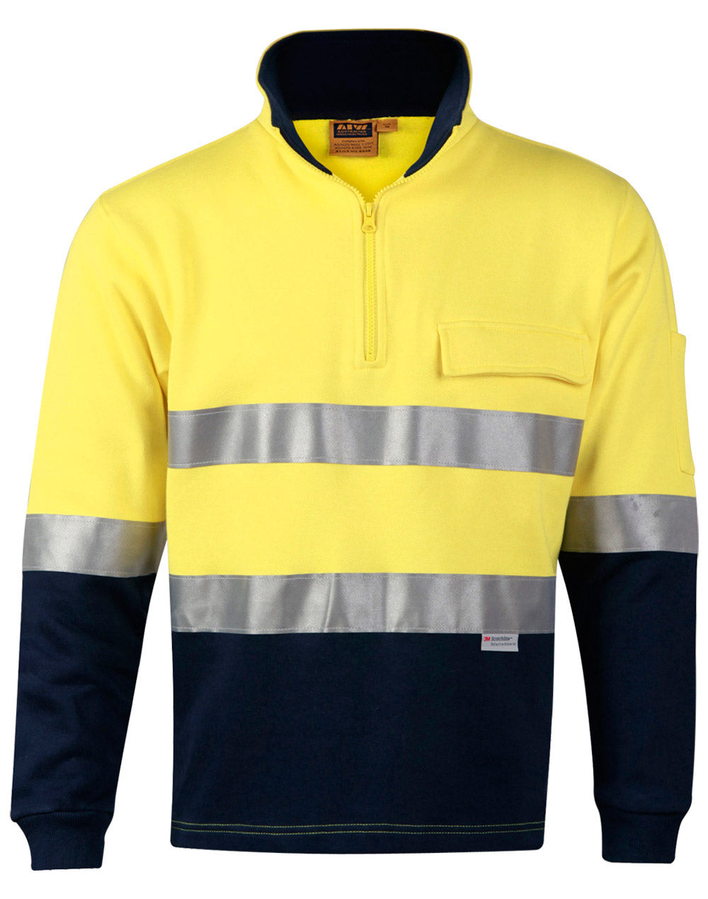 AIW Hi-Vis Two Tone Cotton Fleecy Sweat With 3M tapes - SW48
