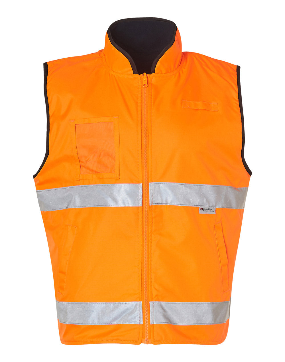 AIW Hi-Vis Reversible Mandarine Collar Safety Vest With 3M Tapes - SW49