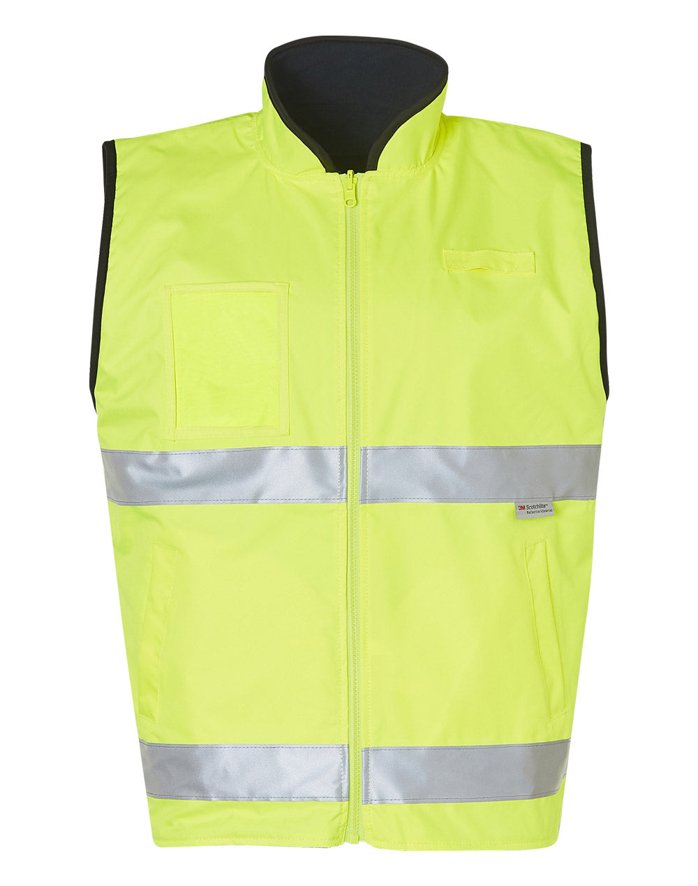 AIW Hi-Vis Reversible Mandarine Collar Safety Vest With 3M Tapes - SW49