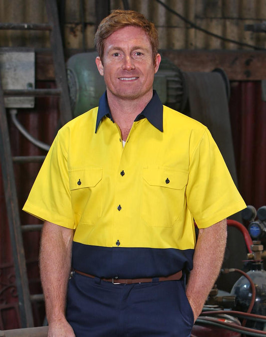 AIW Hi-Vis two tone S/S cotton work shirt - SW53