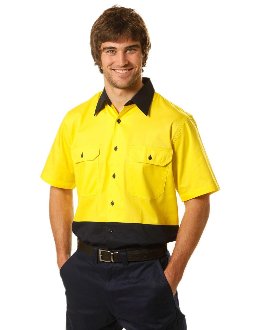 AIW Hi-Vis two tone S/S cotton work shirt - SW57
