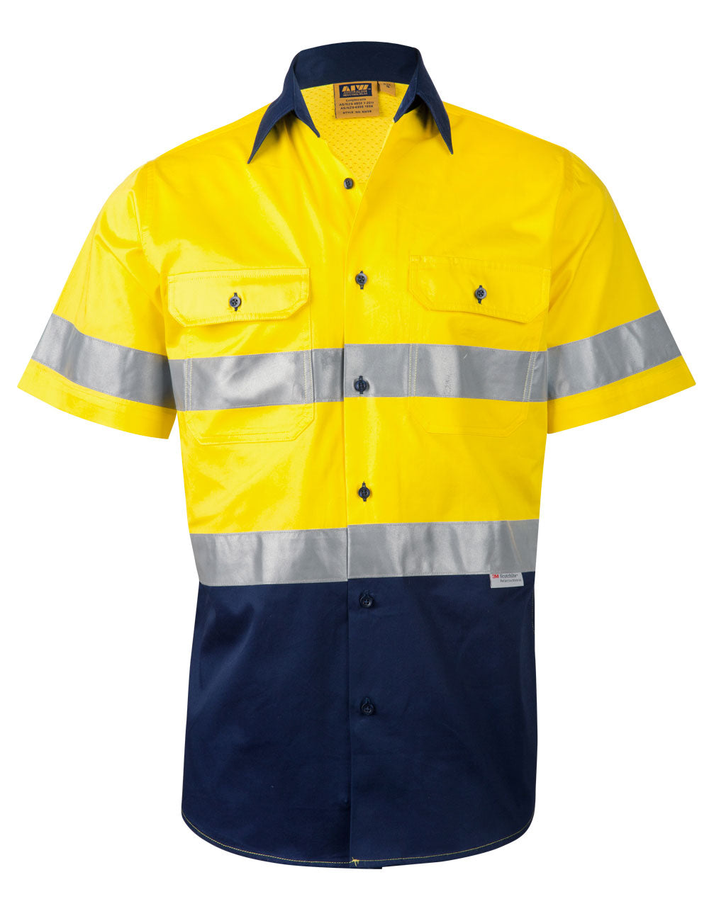 AIW Men's Hi-Vis Cool Breeze Safety S/S Shirt (3M Tape) - SW59