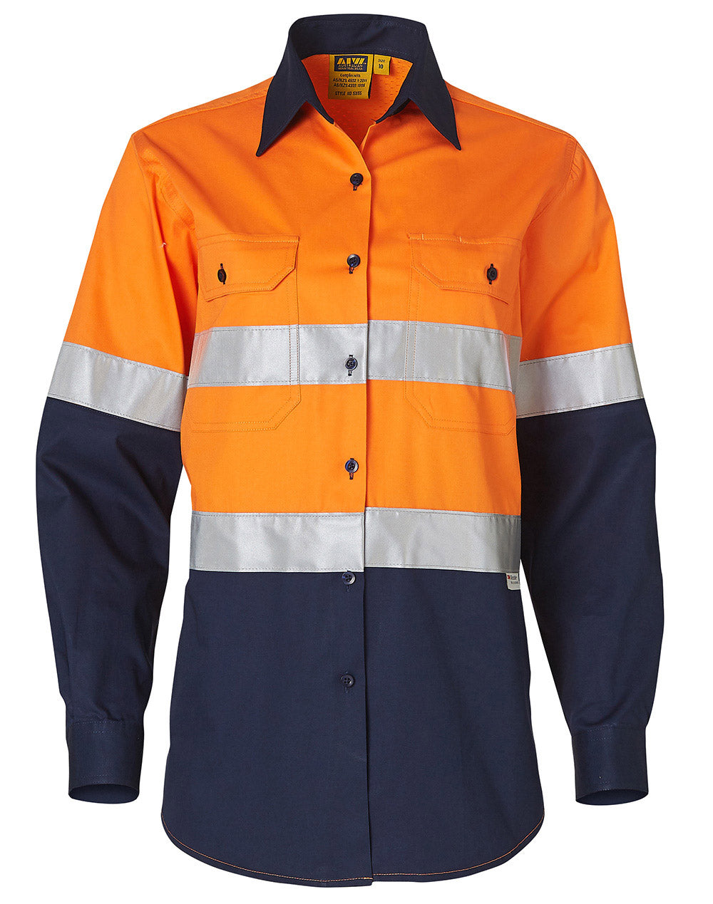 AIW Ladies' Hi-Vis L/S Safety Shirt 3M Tape - SW65