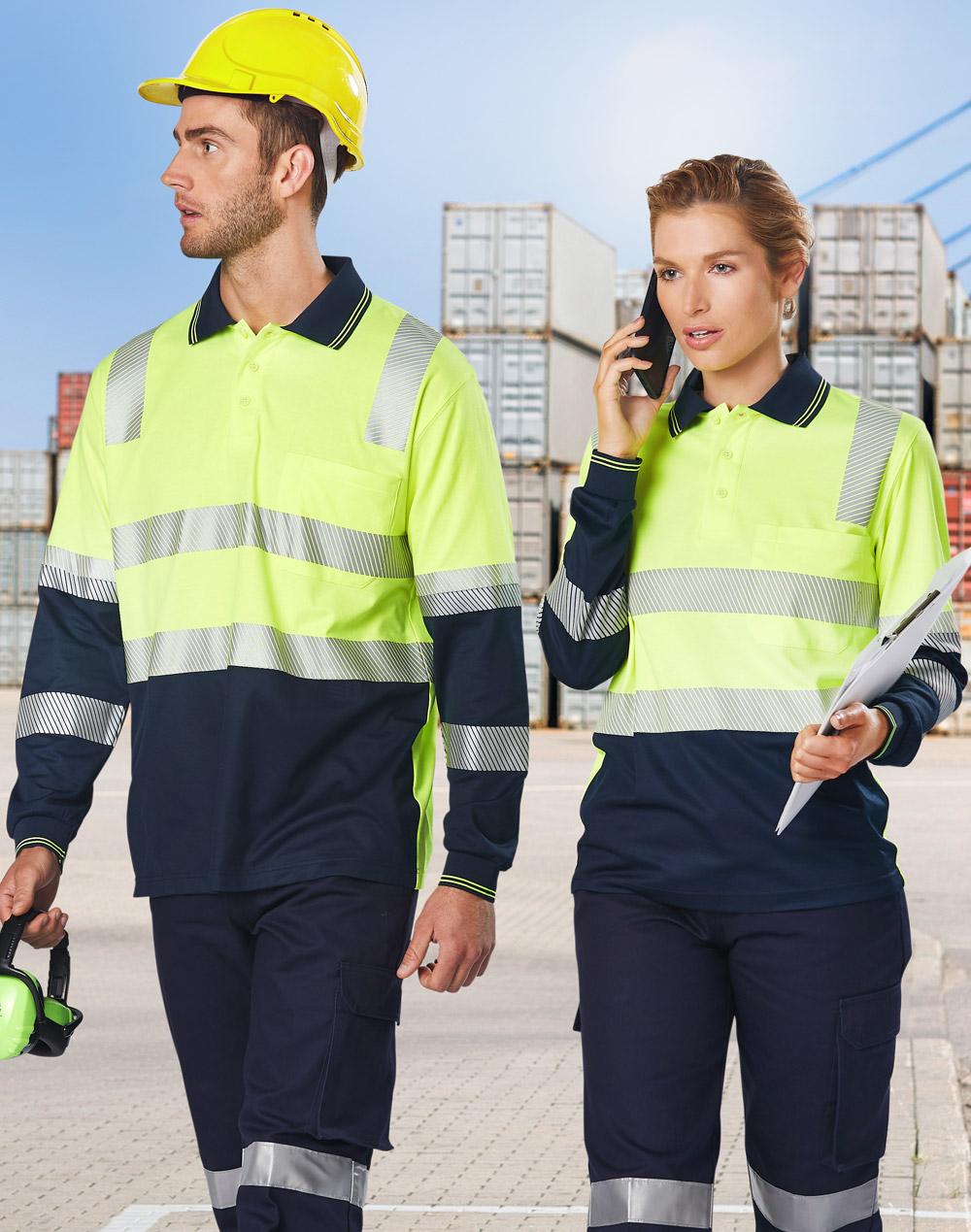 AIW Biomotion Segmented Truedry L/S Safety Polo - SW74