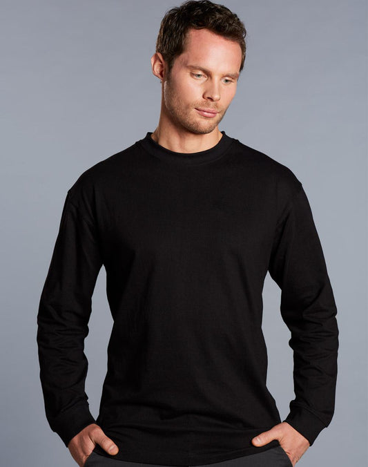 WINNING SPIRIT mens cotton crew neck L/S tee - TS02