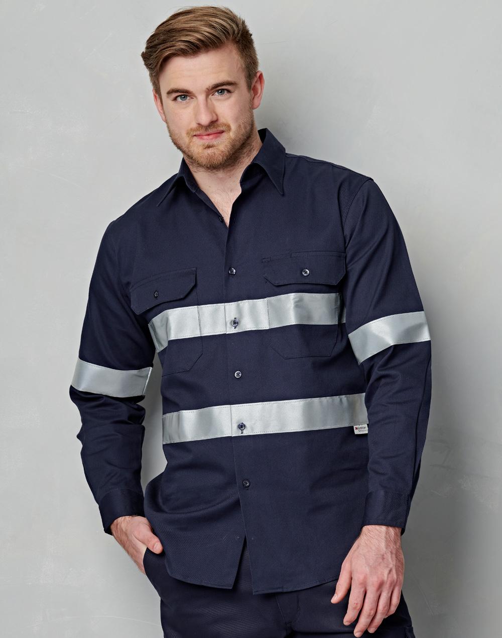 AIW Cotton Drill L/S Work Shirt 3M Tapes - WT04HV