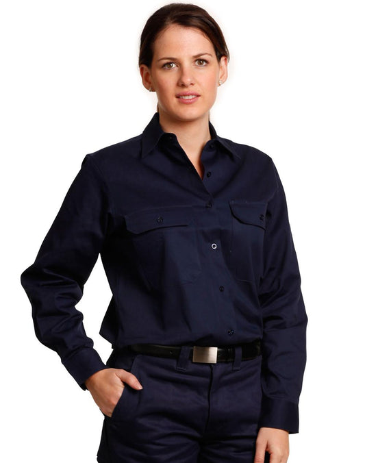 AIW Ladies Cotton Drill Long Sleeves Work Shirt - WT08