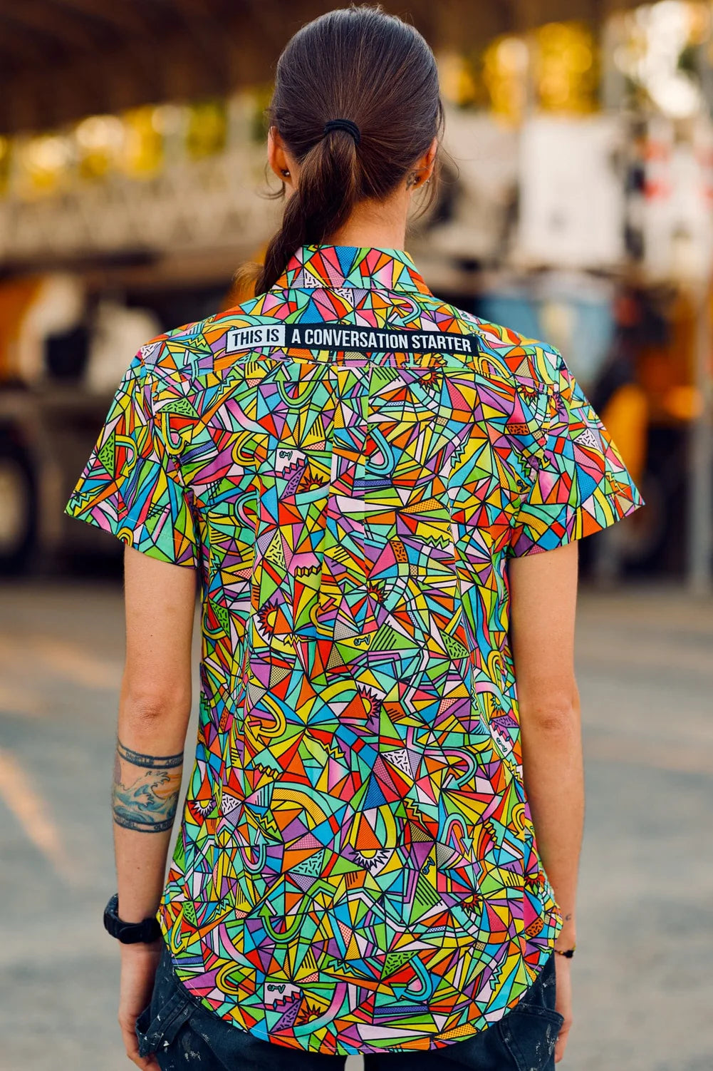 TradeMutt Women's Bonza Short Sleeve Full Print Workshirt - 21508