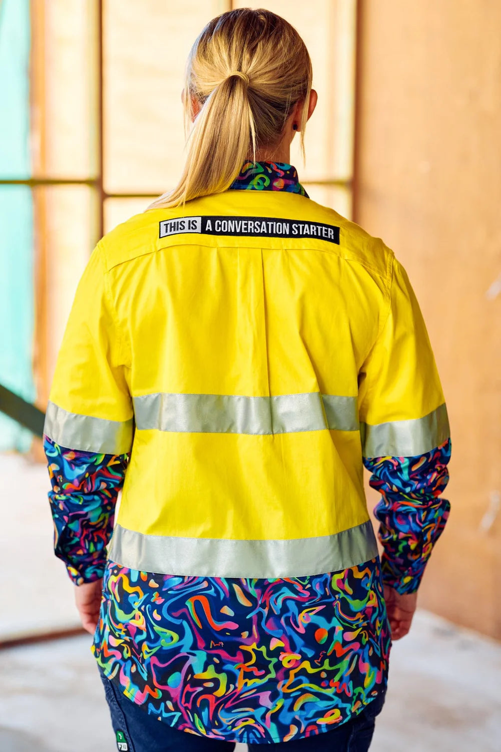 TradeMutt Women's Pearler Yellow Day/Night Hi Vis Workshirt - 21550