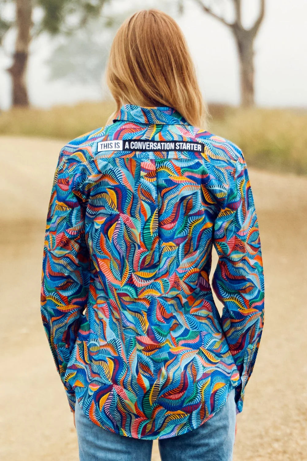 TradeMutt Women's Snazzy Full Button Full Print Workshirt - 21648