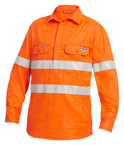 Flame Resistant Closed Front SHIRT Long Sleeve Hi Vis Tape