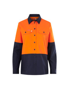 Womens L/sl Hi Vis 2 Tone Vented Shirt
