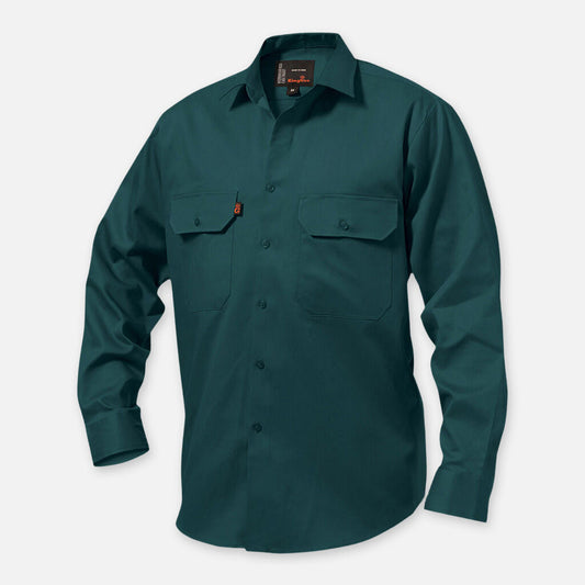 King Gee Originals Long Sleeve Open Front Cotton Drill Work Shirt - K04010