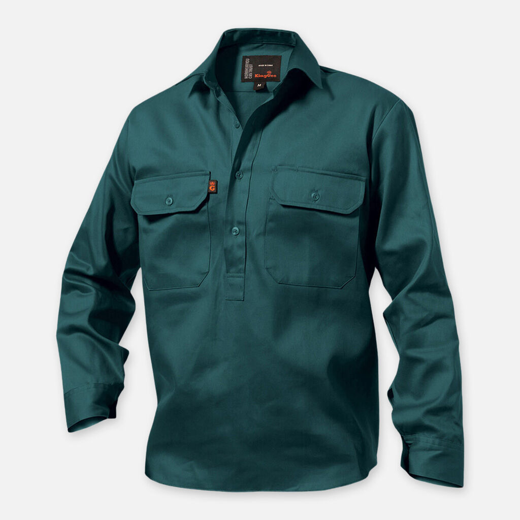 King Gee Originals Long Sleeve Closed Front Cotton Drill Work Shirt - K04020