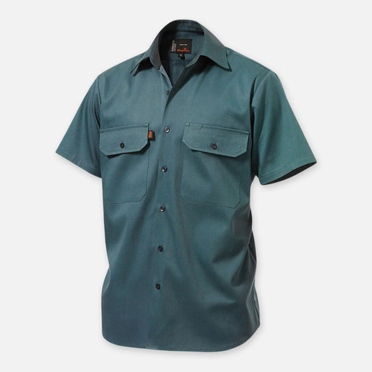 King Gee Originals Short Sleeve Open Front Cotton Drill Work Shirt - K04030