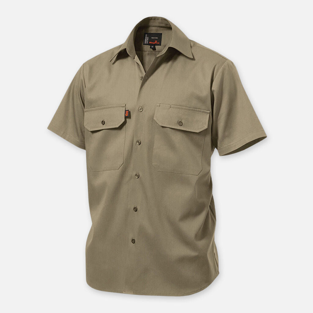 King Gee Originals Short Sleeve Open Front Cotton Drill Work Shirt - K04030