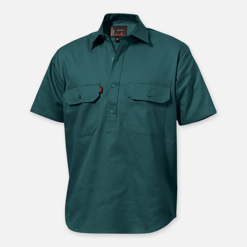 King Gee Originals Short Sleeve Closed Front Cotton Drill Work Shirt - K04060