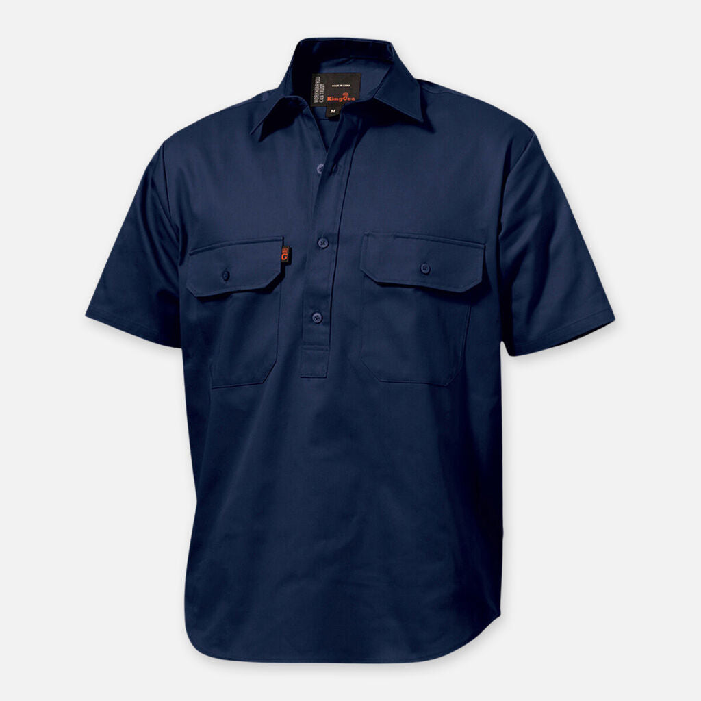 King Gee Originals Short Sleeve Closed Front Cotton Drill Work Shirt - K04060