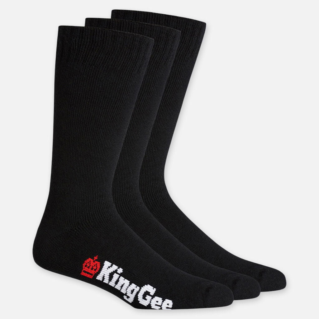 King Gee Men's Bamboo Crew Work Socks 3 Pack - K09230
