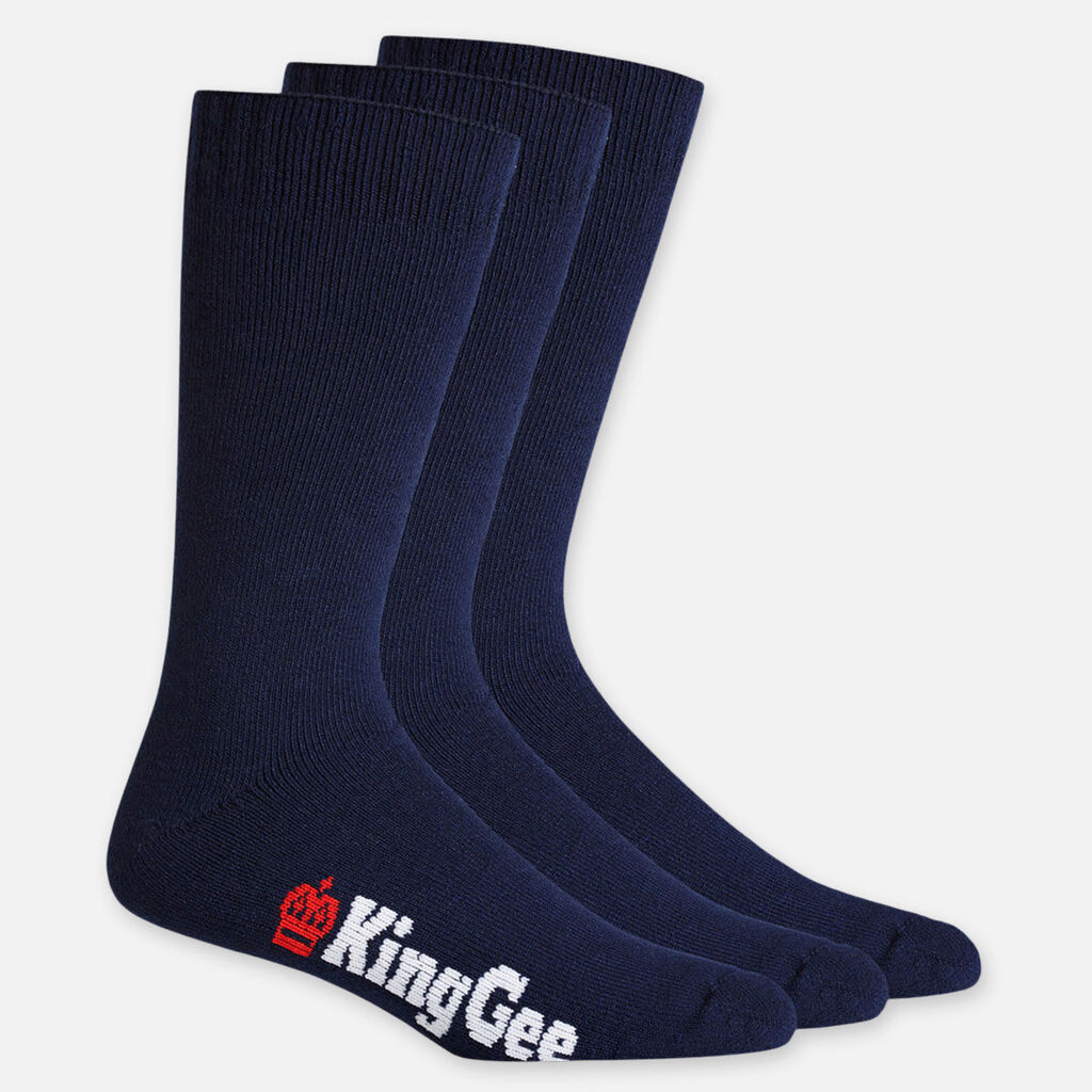 King Gee Men's Bamboo Crew Work Socks 3 Pack - K09230