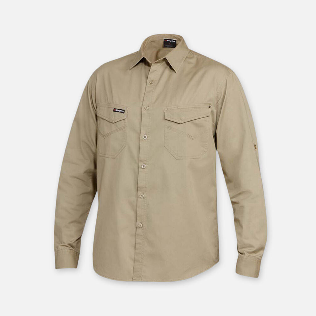 King Gee Tradies Lightweight Cotton Drill Long Sleeve Work Shirt - K14350