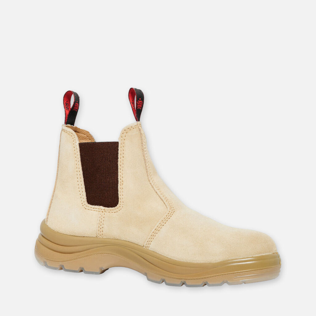 King Gee Flinders Suede Steel Cap Gusset Work Boots Sand - K25180